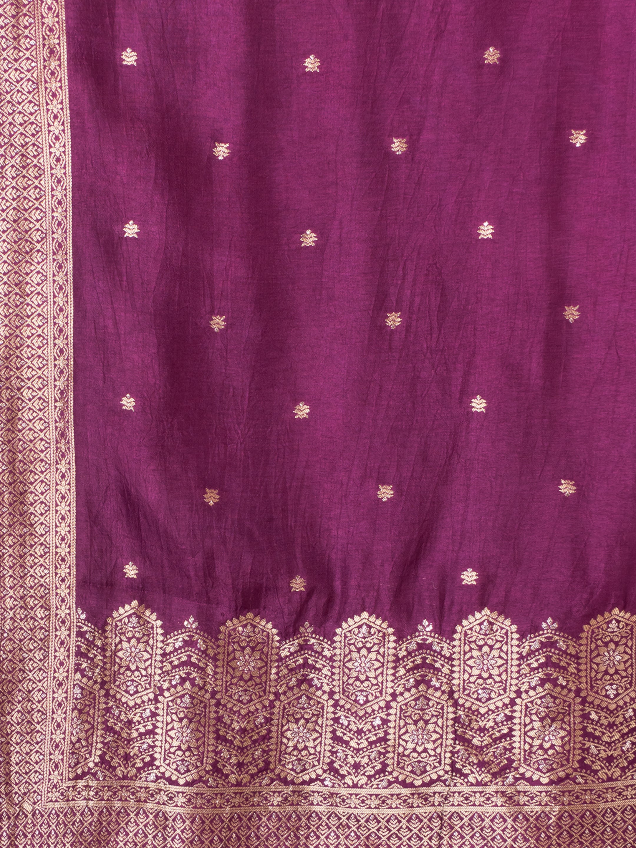 Red and Purple Banarasi Jacquard Kurta Set Sarso