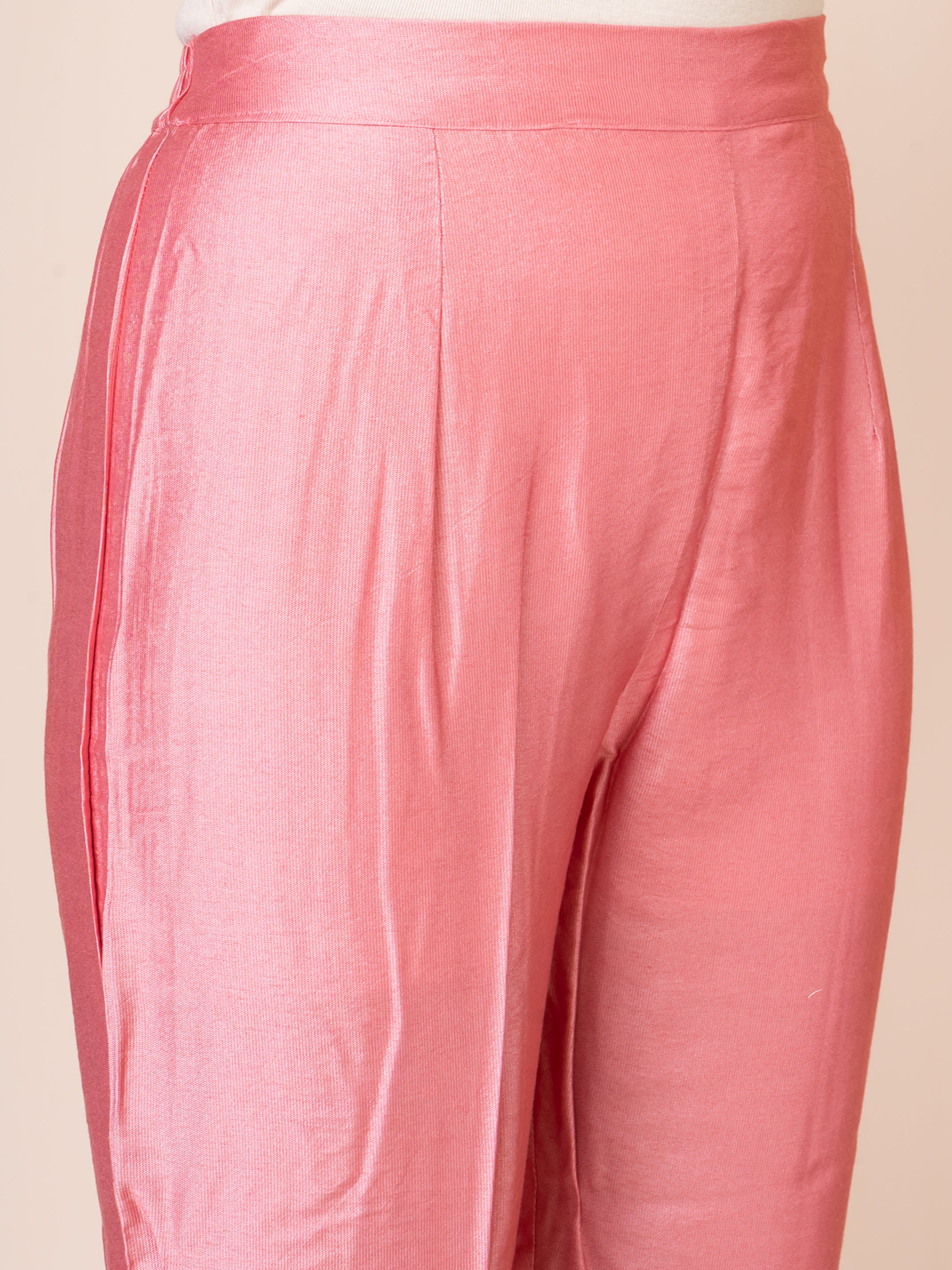 Elegant Pink Floral Kurta Set with Handwork Sarso