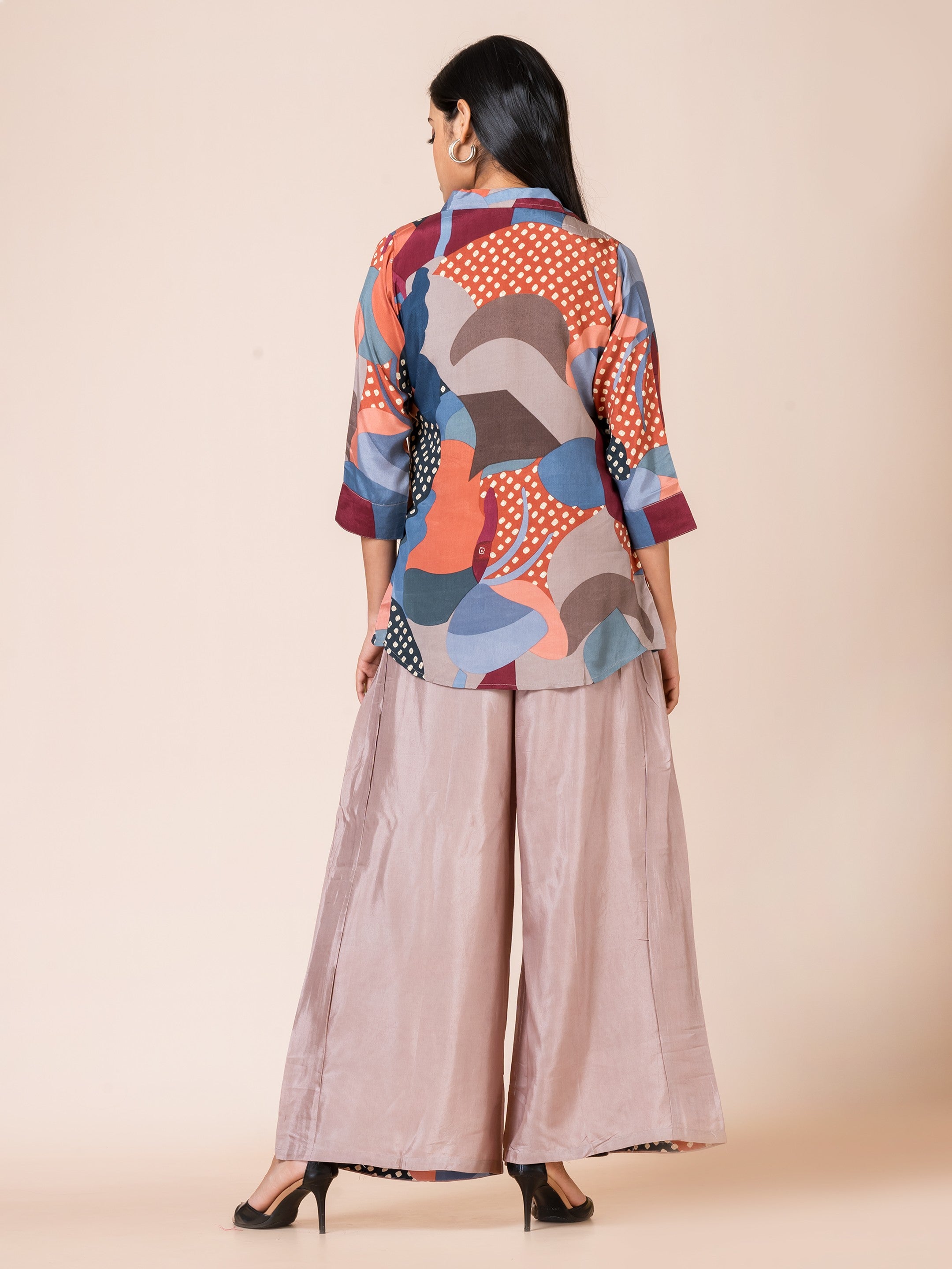 Sarso Abstract Geometric Muslin Co-ord Set Sarso
