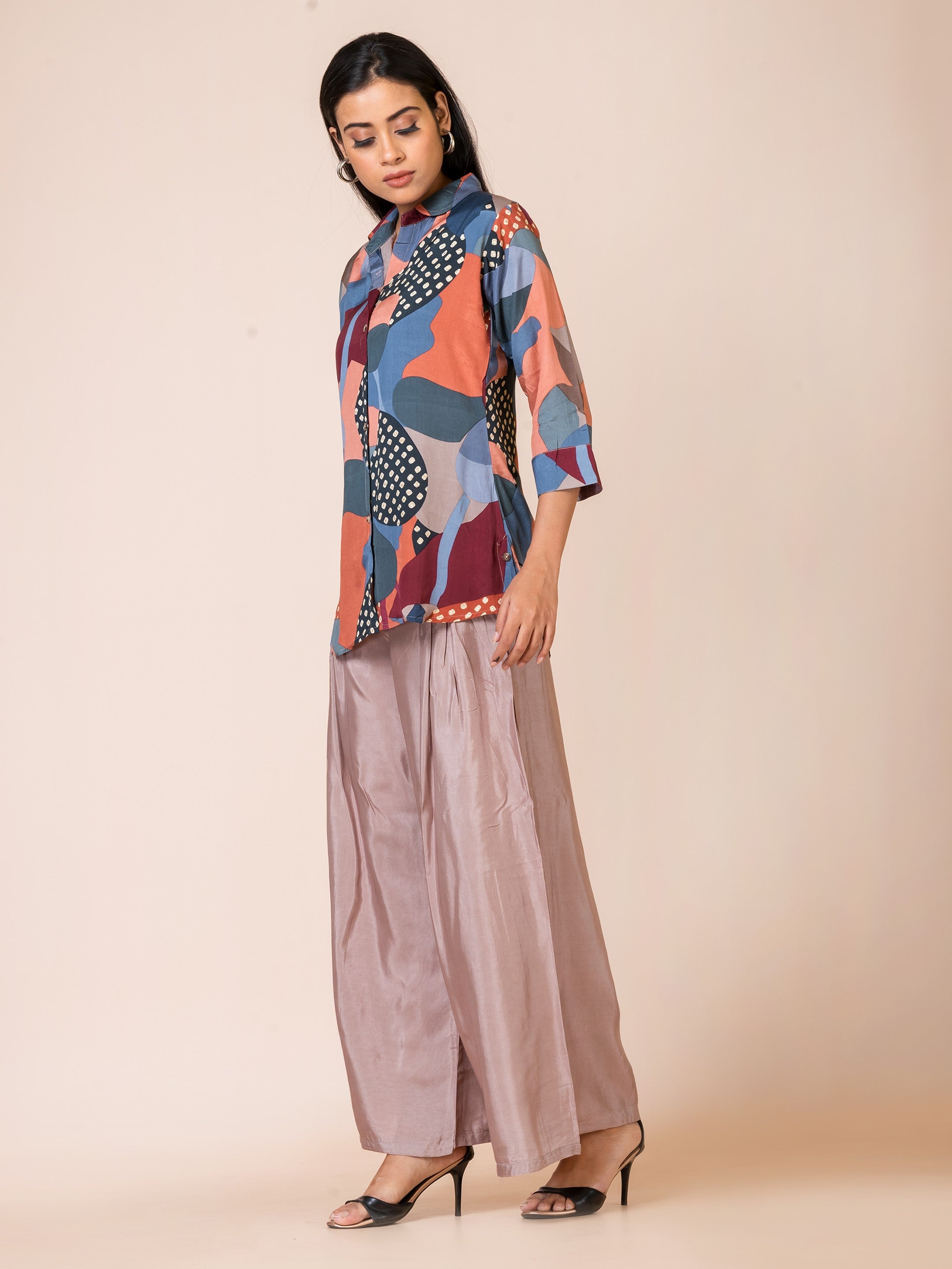 Sarso Abstract Geometric Muslin Co-ord Set Sarso