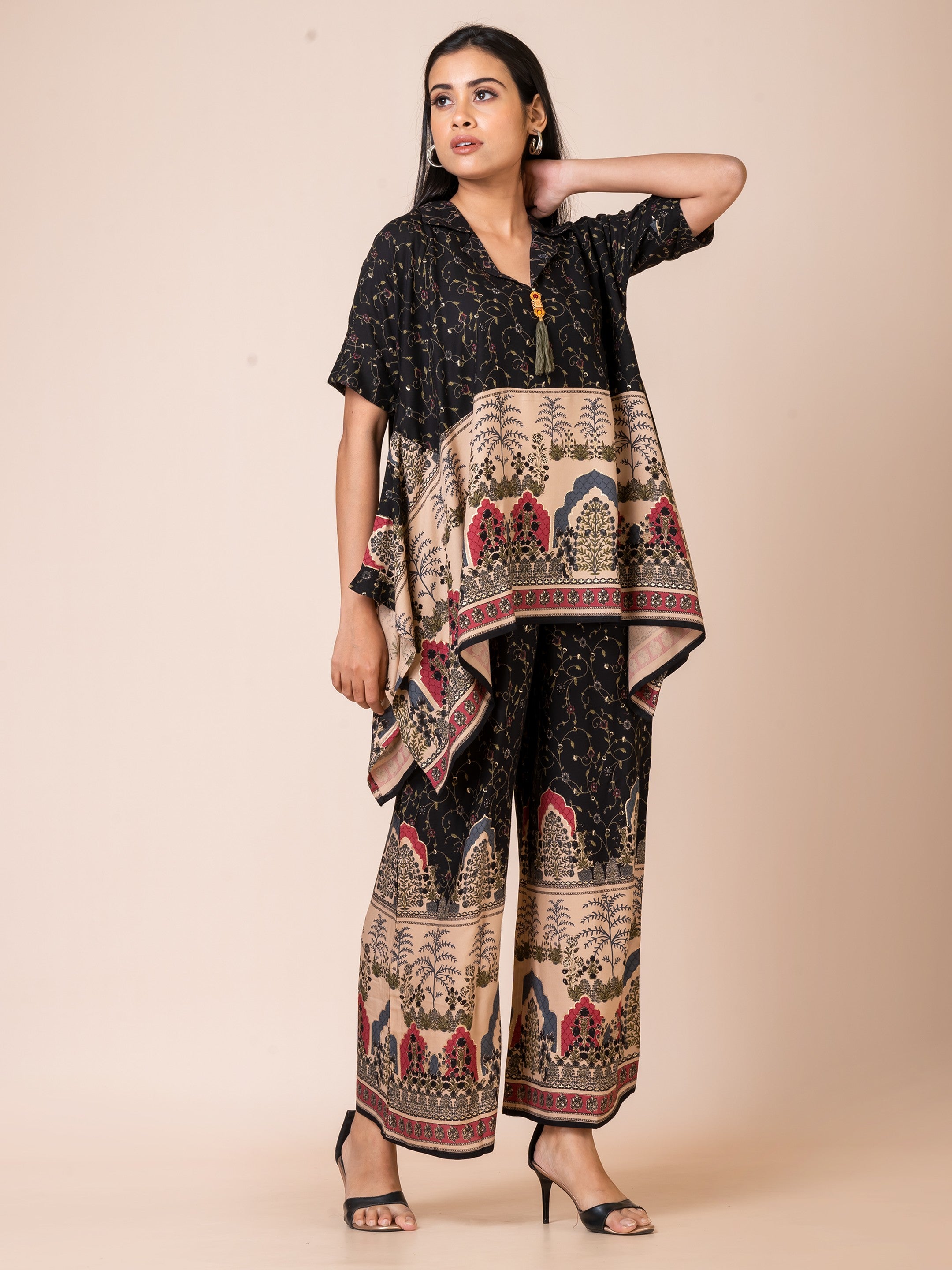 Sarso Traditional Mughal Print Pure Cotton Co-ord Set Sarso