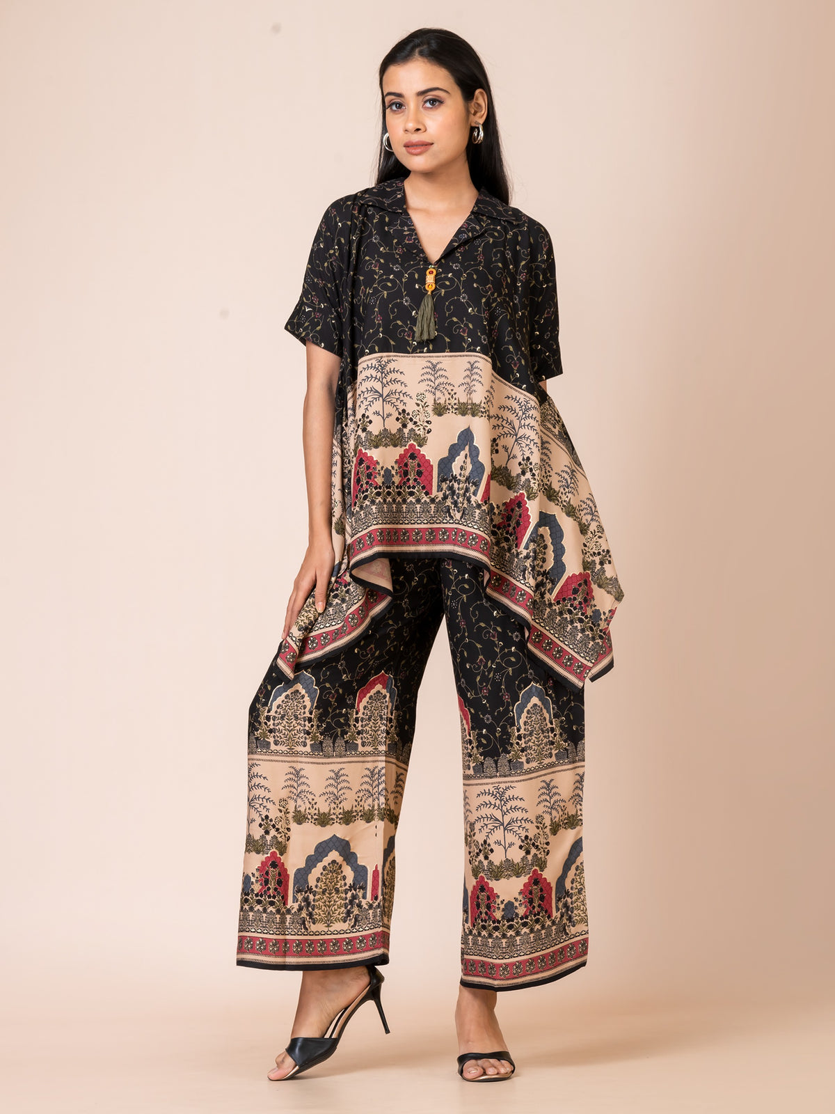 Sarso Traditional Mughal Print Pure Cotton Co-ord Set Sarso