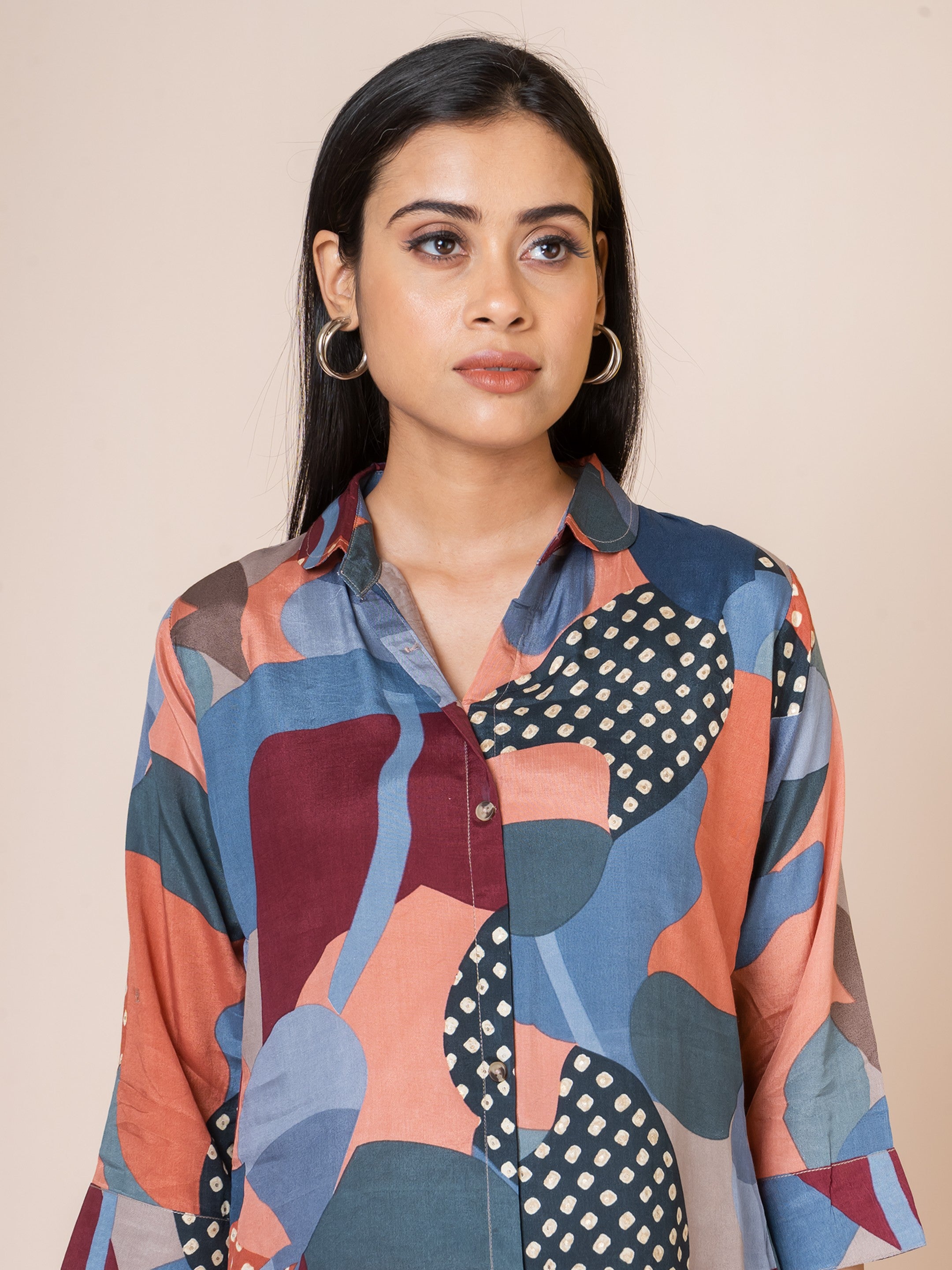 Sarso Abstract Geometric Muslin Co-ord Set Sarso